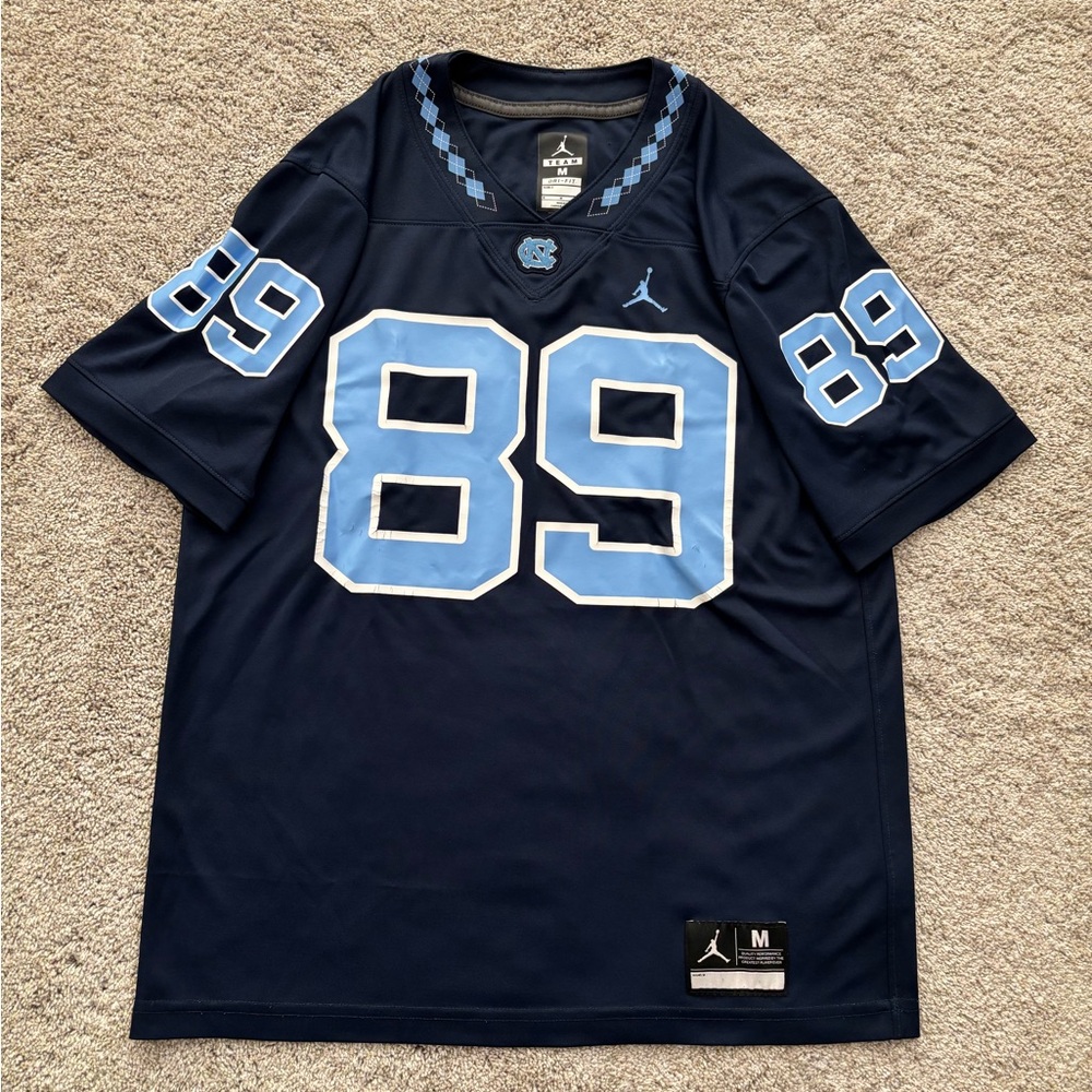 Air Jordan Dri Fit North Carolina Tar Heels UNC Football Jersey #89 Mens M Navy